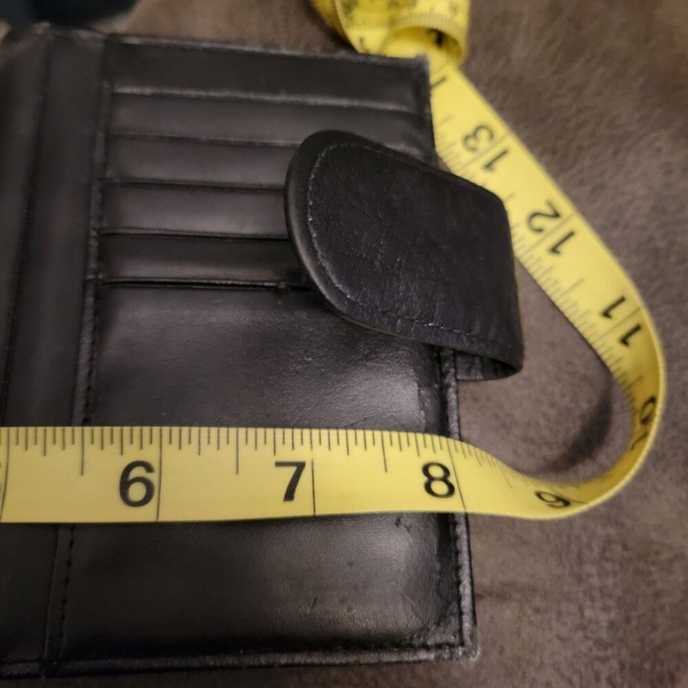 Buxton Leather BiFold Wallet Snap Kisslock Coin Black Top Grain Cowhide Vintage - Picture 14 of 16